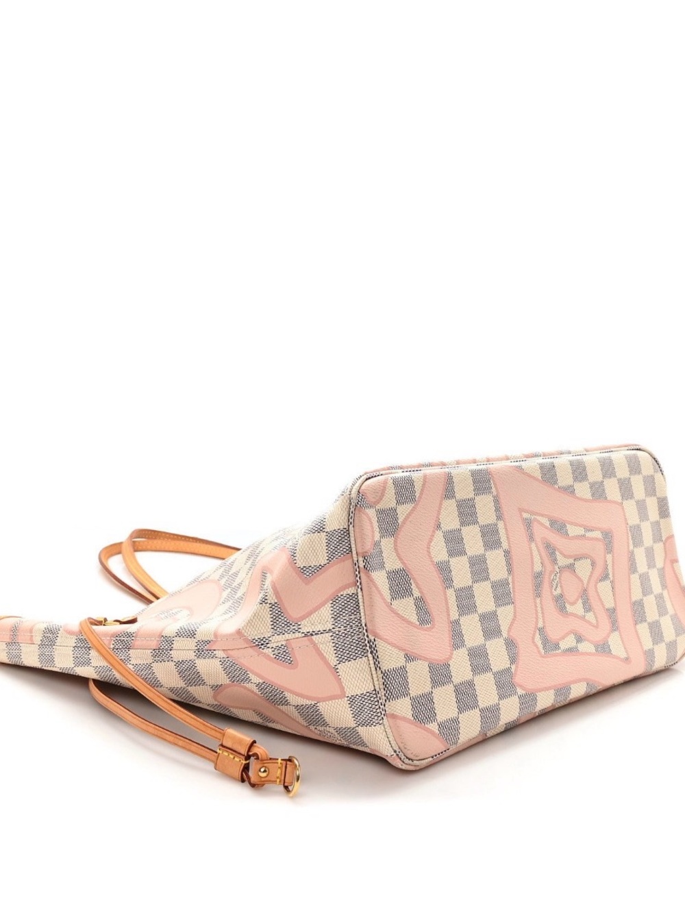 Louis Vuitton Pink & Cream Damier Azur Graffiti Neverfull Tote - Picture 3 of 11